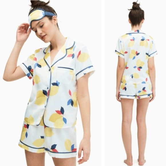 kate spade Other - NWT Kate Spade Lemon Citrus Print Pajama Top and Boxer Shorts Sleepwear